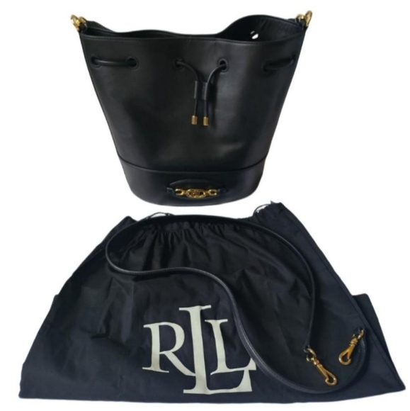 Ralph Lauren Leather Large Andie Drawstring Bag - Picture 3 of 8